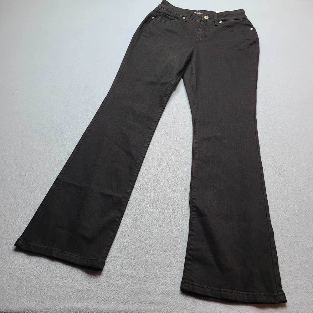 Style&Co Curvy Bootcut Jeans Womens 4 Black NEW Mid Rise Slimming Pocket